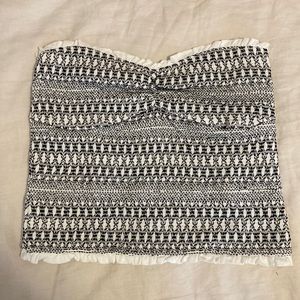NWT Anthropologie Black and White Knit Tube Top